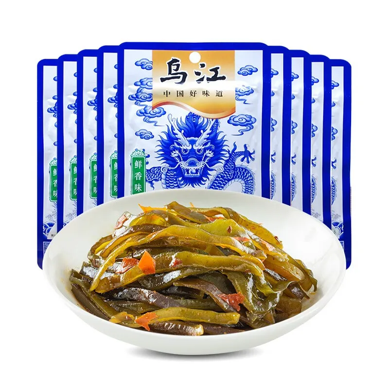 Supermarket Super Sale Wujiang Fuling Shredded Kelp Fresh Tasting Pickles Mustard 50g*100 Bags Rice Noodles Hot Pickle Mustard