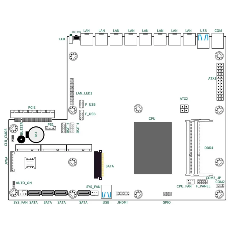 1U-1151G 8L 6th~9th Gen Intel i3/i5/i7 H170NP(C236)-NP-21 LGA1151 Rackmount Network Security pfsense firewall computer