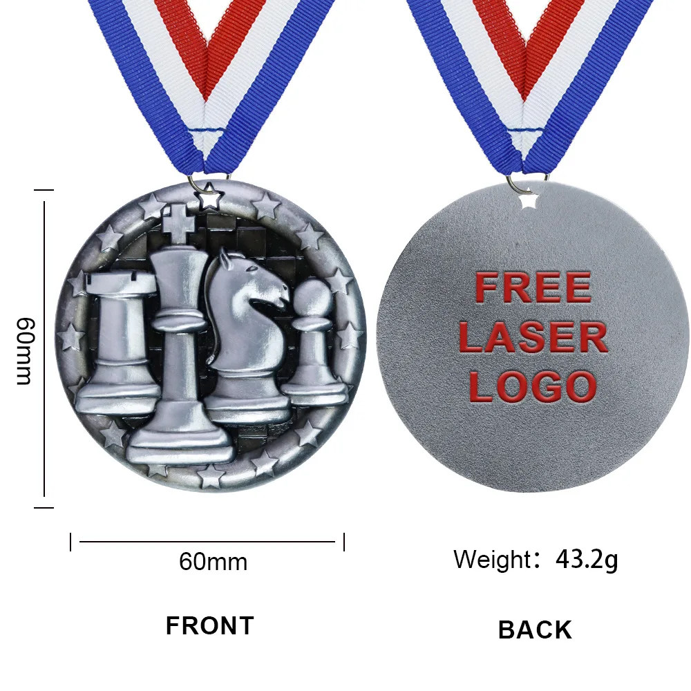 custom metal alloy trophy award factory wholesale 3d blank print champions league personalize sport chess trophies and medals