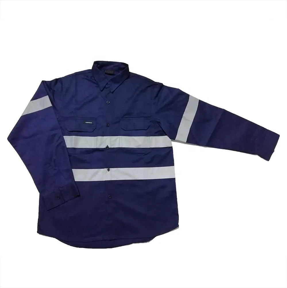 Fire resistant hi vis work shirts cotton, modacrylic and anti-static firefighter uniform design shirts flame resistant