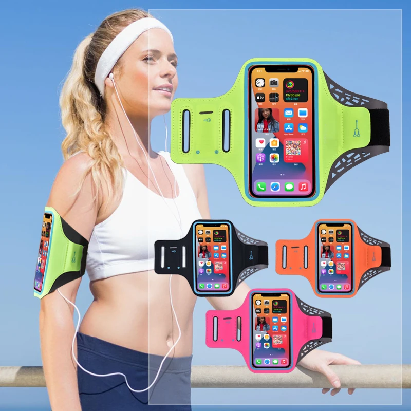 Hot Sale Fashionable Running Workout Fitness PVC Polyester Lightweight Phone Holder Armband for 6.5 Inch Phones