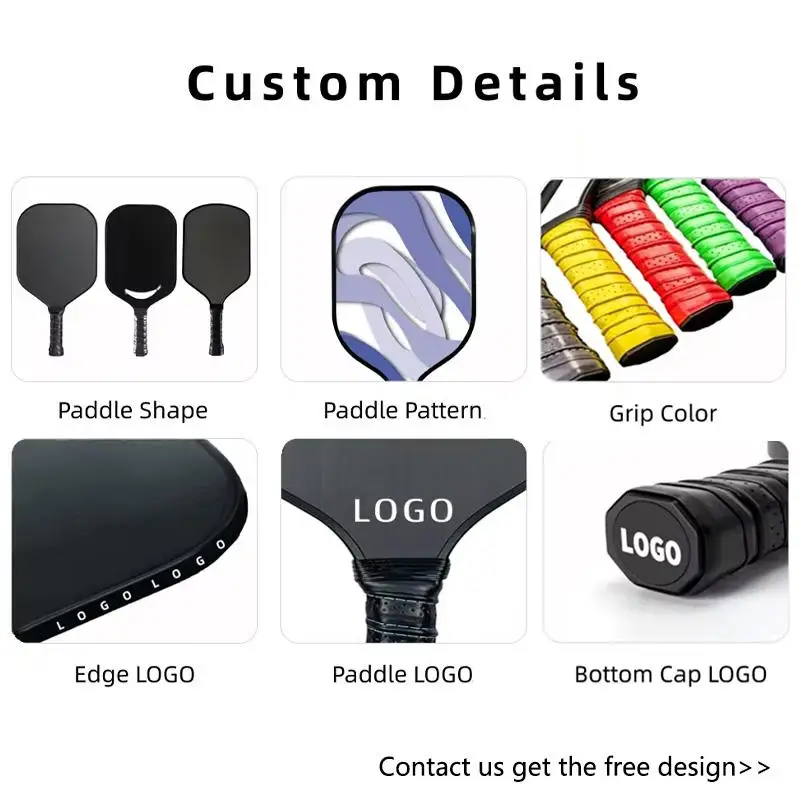 Custom Black Red Thermoformed 16MM Thickness Pickleball Paddle rough texture High friction surface pickleball paddles