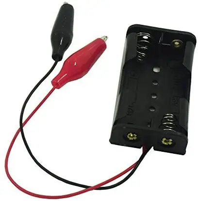 2 x AA Battery Holder Box with Alligator Clips without Cover12V 23A Spring