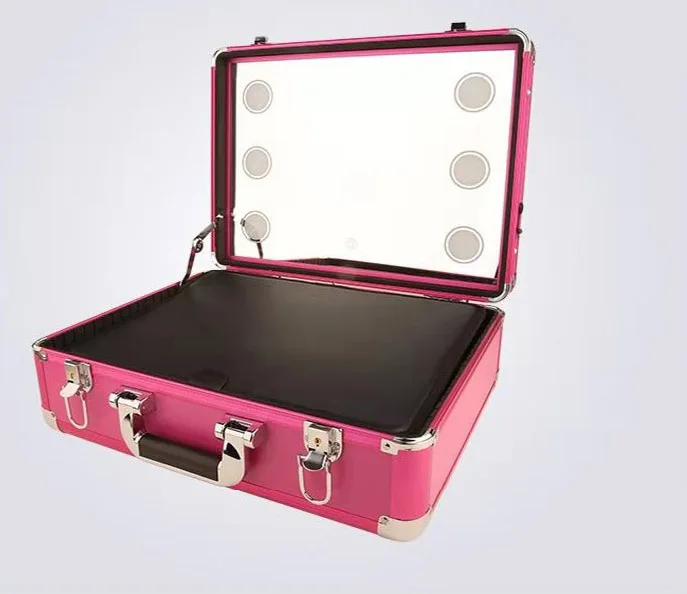 
2020 New Style 3 grades Color Lights Professional Makeup Train Case Box with Mirror 