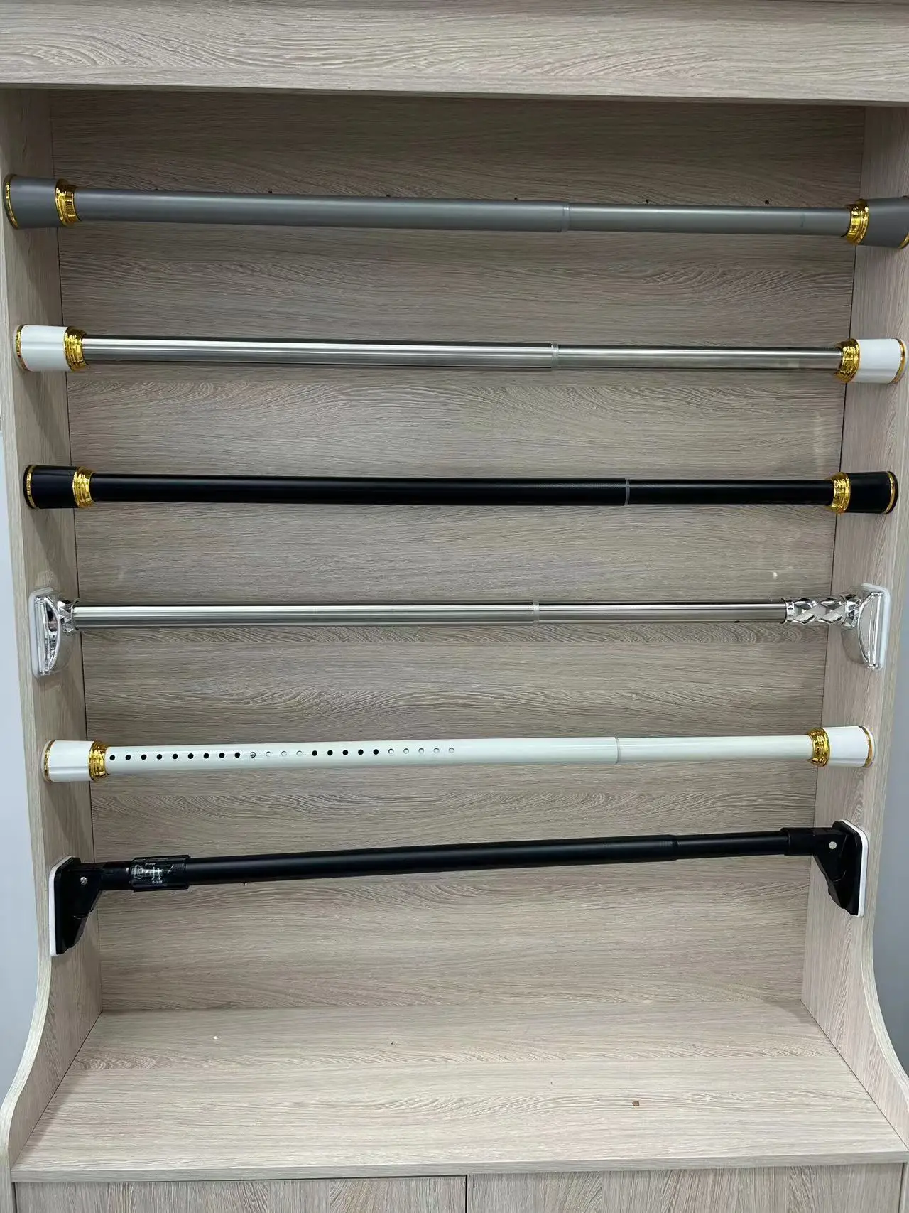 Metal Curtain Rod Pole l Shaped Shower Curtain Rod Extendable Tension Window Curtain Rods