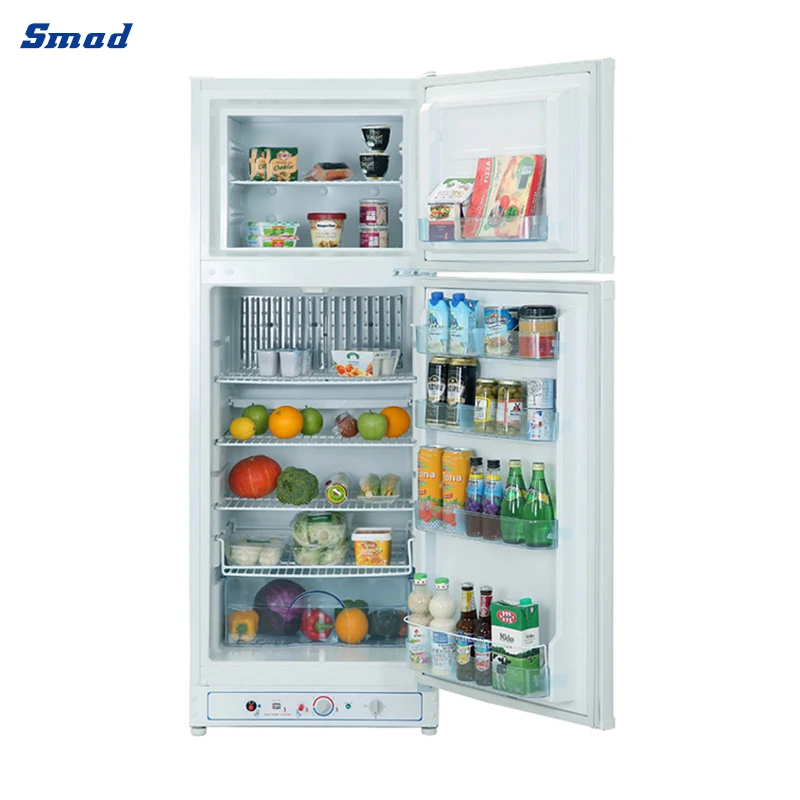 SMAD White Propane Double Door Refrigerator Kerosene Fridge for Sales