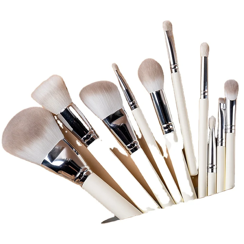 Custom logo Beauty unique synthetic white high quality Vegan Wholesalemakeup brushes luxury private label with bag