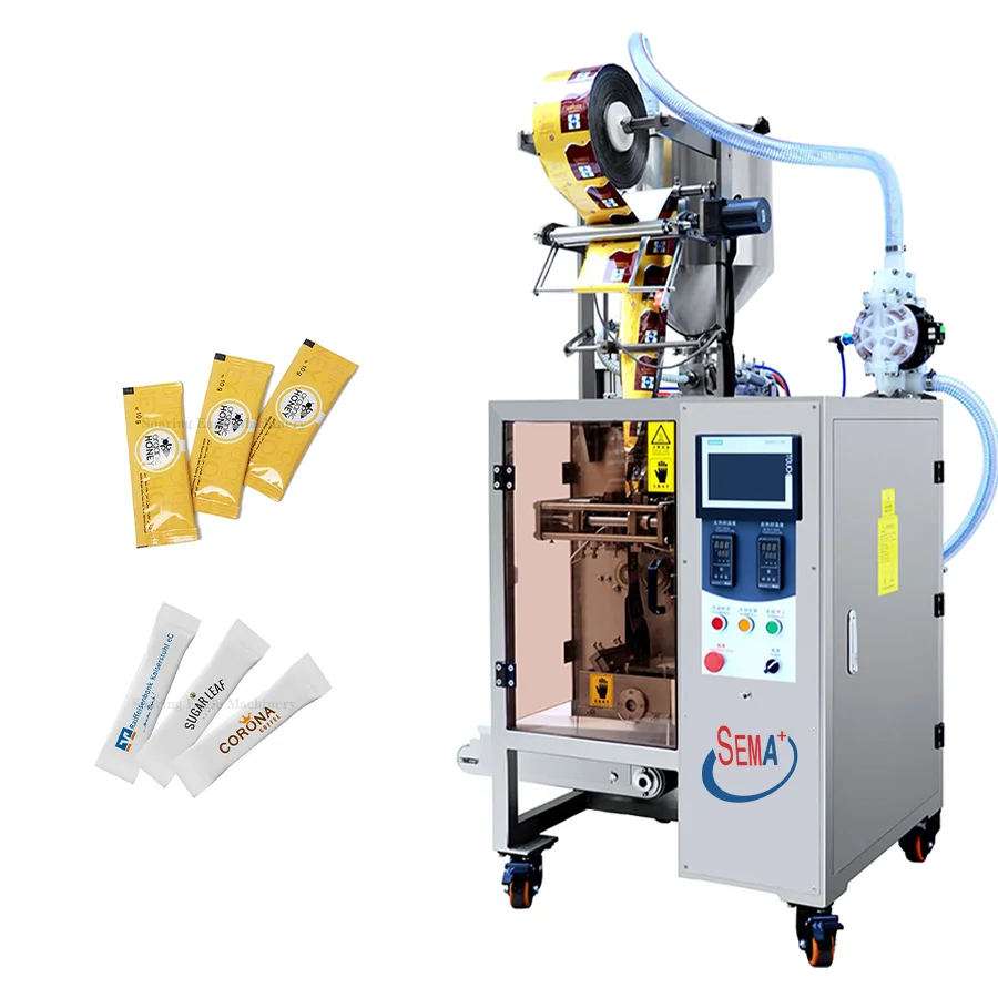 
New product automatic liquid cream honey stick filling and sealing machine cosmetic essential oil sachet packaging machine  (62434701717)