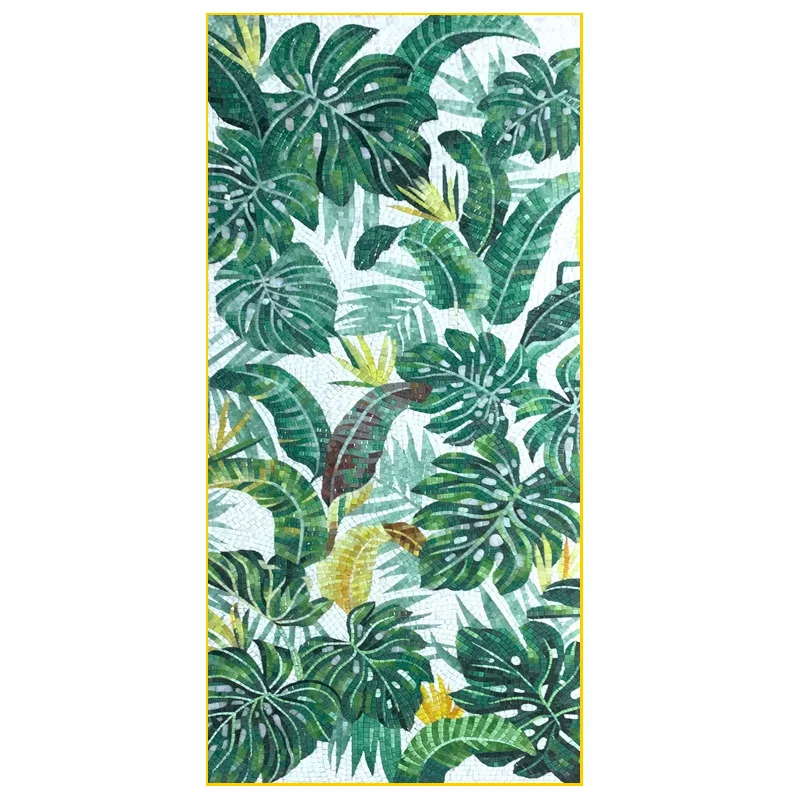 Mosaic cut painting palm leaf background wall tiles modern minimalist art mosaic mural decoration