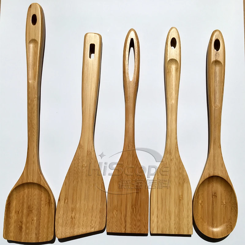 natural wooden cooking kitchen accessories set bamboo utensil set