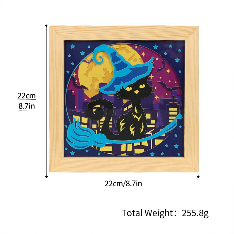 Wholesale Customized Eco Friendly 3D Shadow Box Frame Night Light  Wood Shadow Box