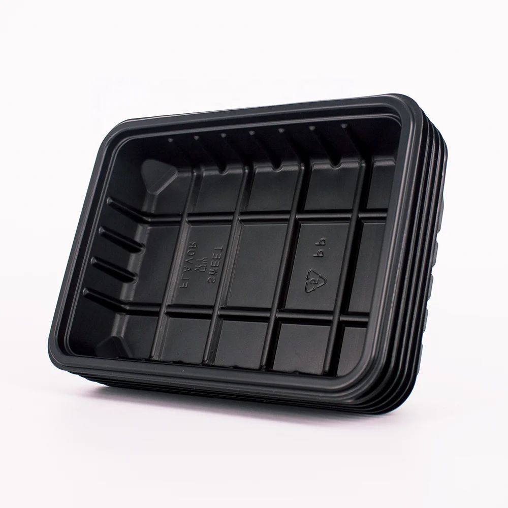Super food tray Black PP Food tray