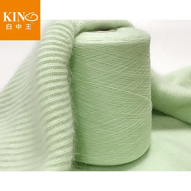 textile yarn 20% angora rabbit wool 80% nylon blended 1/2/16Nm yarn for crochet 6 stock colors yarn from china