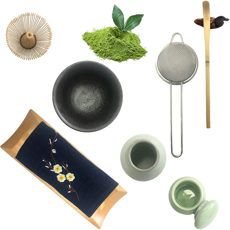 Sifter маття инструменты Oem Оловянный матча подарок набор маття японский бамбуковый венчик с бамбуковой ручкой