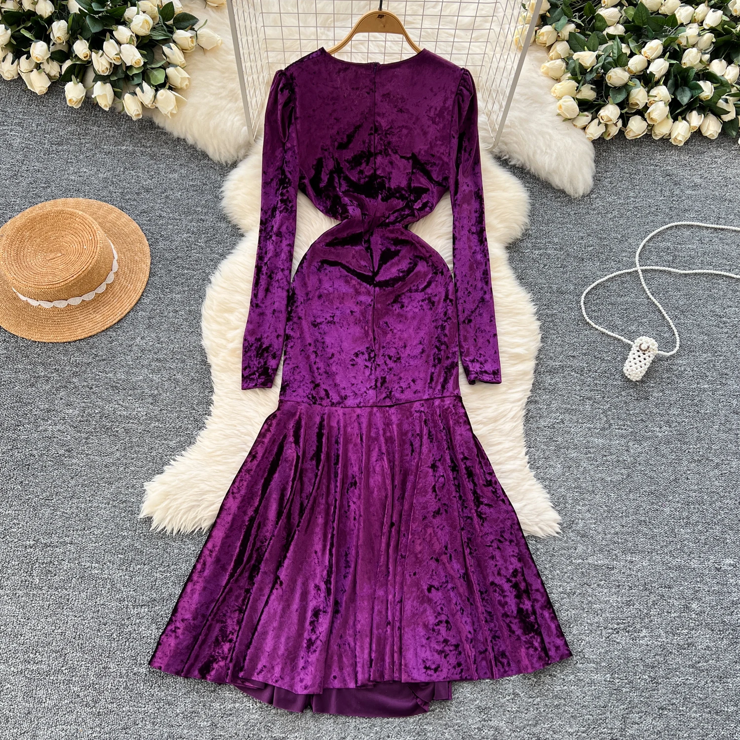 LW0497 Quality Dress Haute Couture Party Dress Sexy V-Neck Pleated Waisted Canary Evening Dress Woman