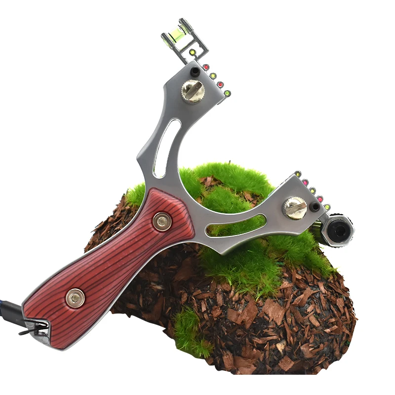 professional Hunting Slingshot High Quality Alloy Catapult With Flat Rubber Band Outdoor Shooting Slingshot