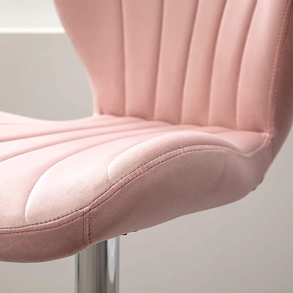New Modern Design Pink Leather Bar Stool Chair Adjustable Footrest Bar Stool