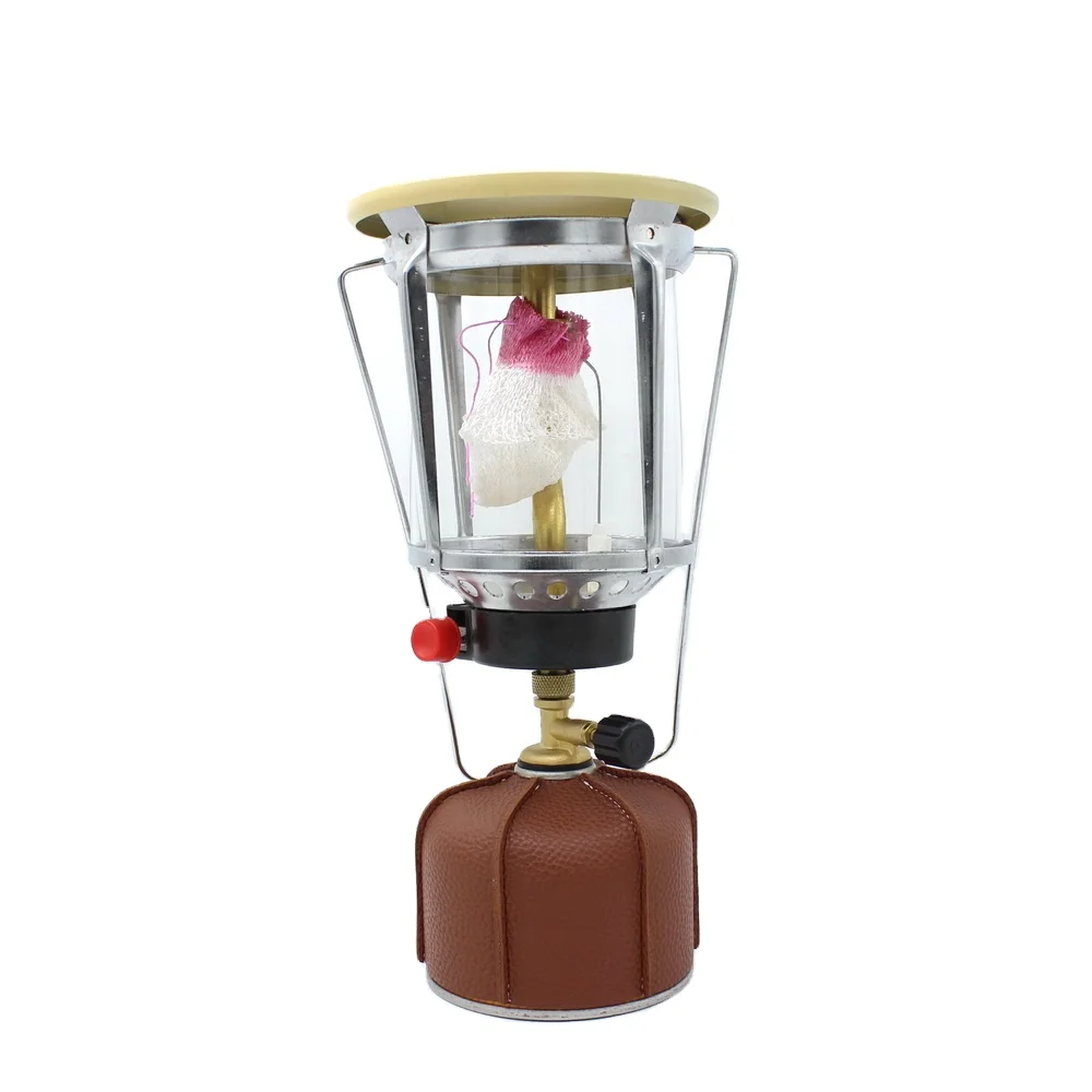 ODM Available L Size Portable Glass Chimney Camping Gas Lamp Lantern for Outdoor Tent Lighting and Heating