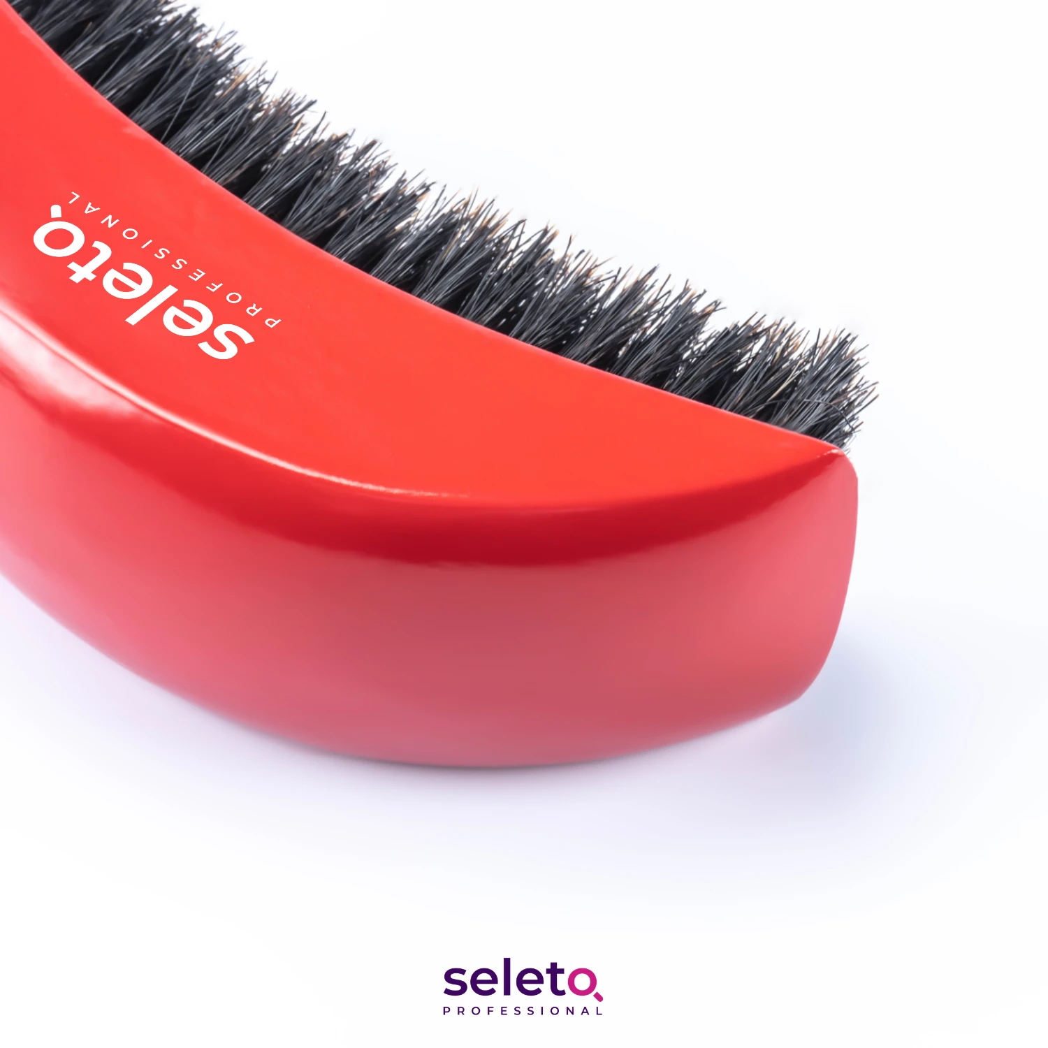 Handle Black Boar Bristle Fine Point Barber Hair Cutting Brush Beard Antistatic Ruler Comb Professional Soft Boar Bristle Wood