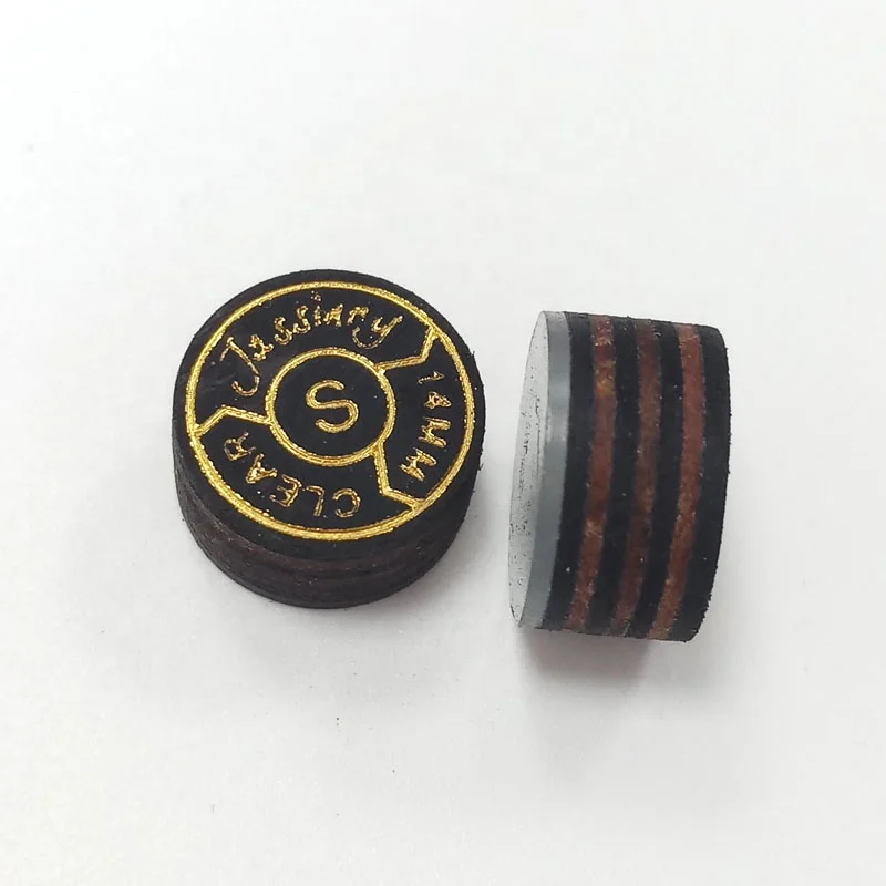 New exclusive Jassinry cue tips S/M/H 14mm black and brown with clear cushion 7 layers pigskin carom tips Billiard accessories