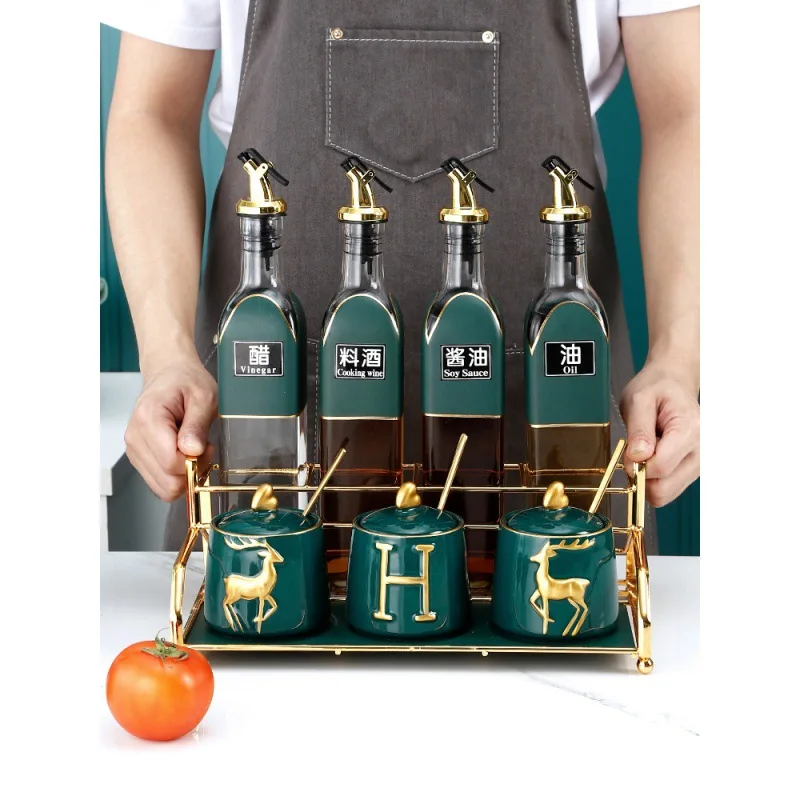 Керамическая канистра в скандинавском стиле, Набор банок для специй, роскошный контейнер для специй, набор керамических банок для специй