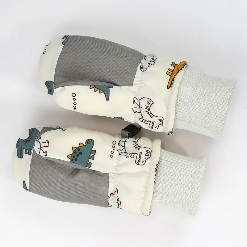 Lined Fleece Waterproof Quick Drying Ski Gloves Winter Warm Mittens Outdoor Sports Gloves For Toddlers Kids