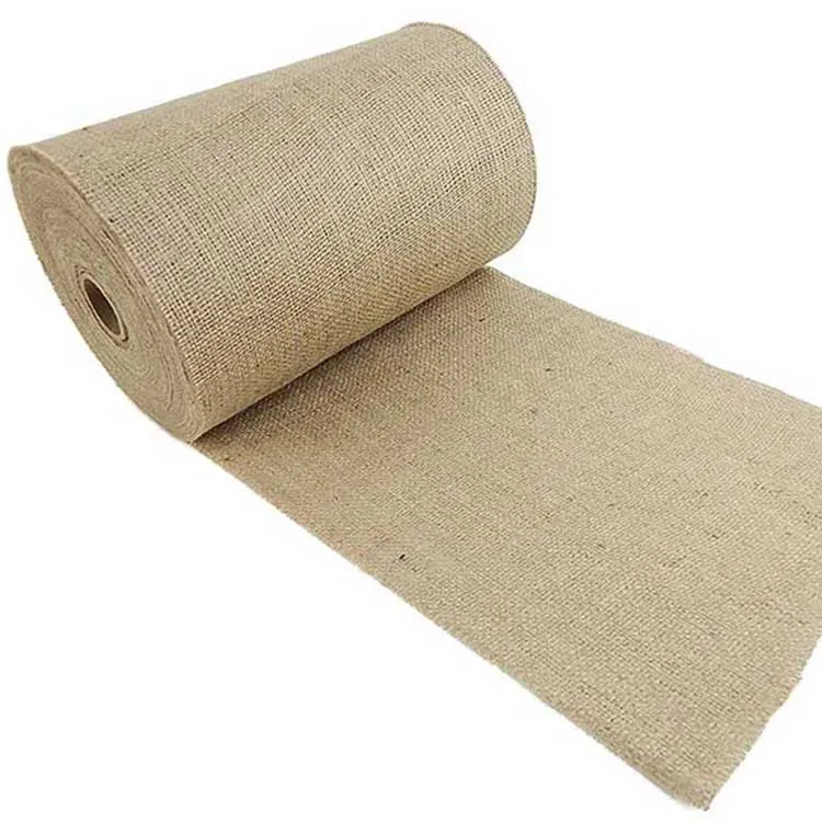 Natural Burlap table runner with overlocked edges