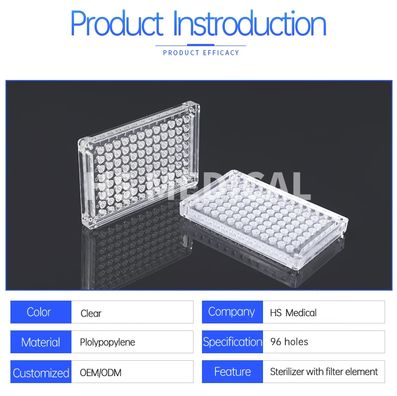 Hs Medical high quality 0.1ml 96 Well Micro disposable plate Pcr Reaction Plate For Lab