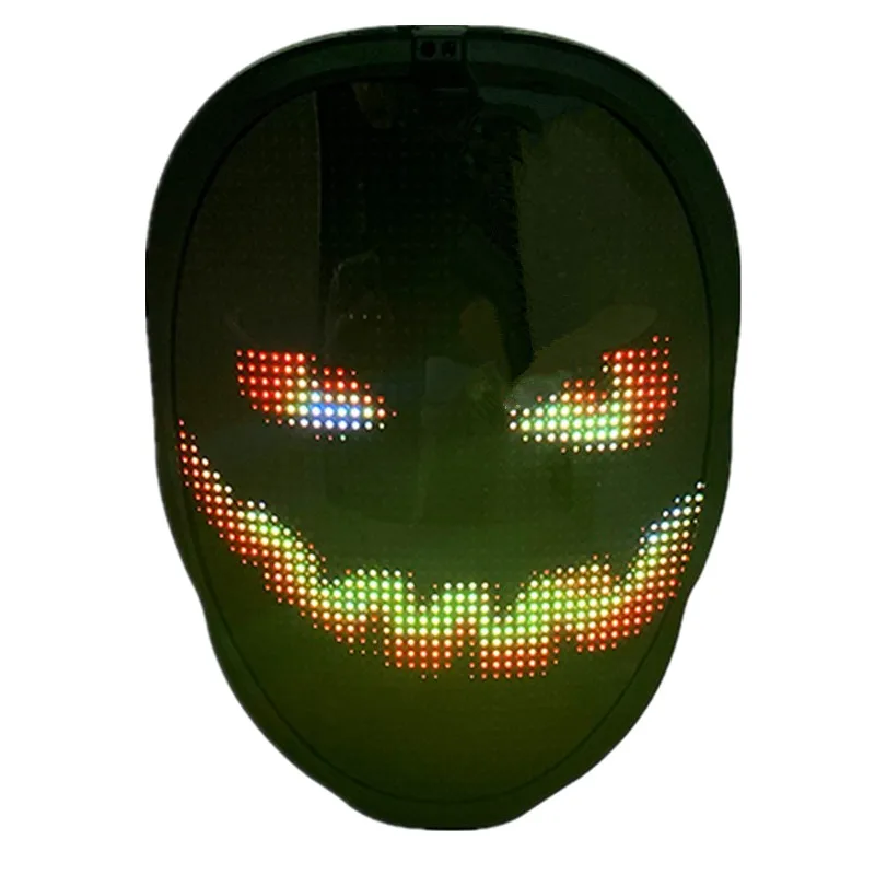 LED programable bluetooth mini dj halloween luminous flashing rave  party mask  spa led facial mask spider smart mask