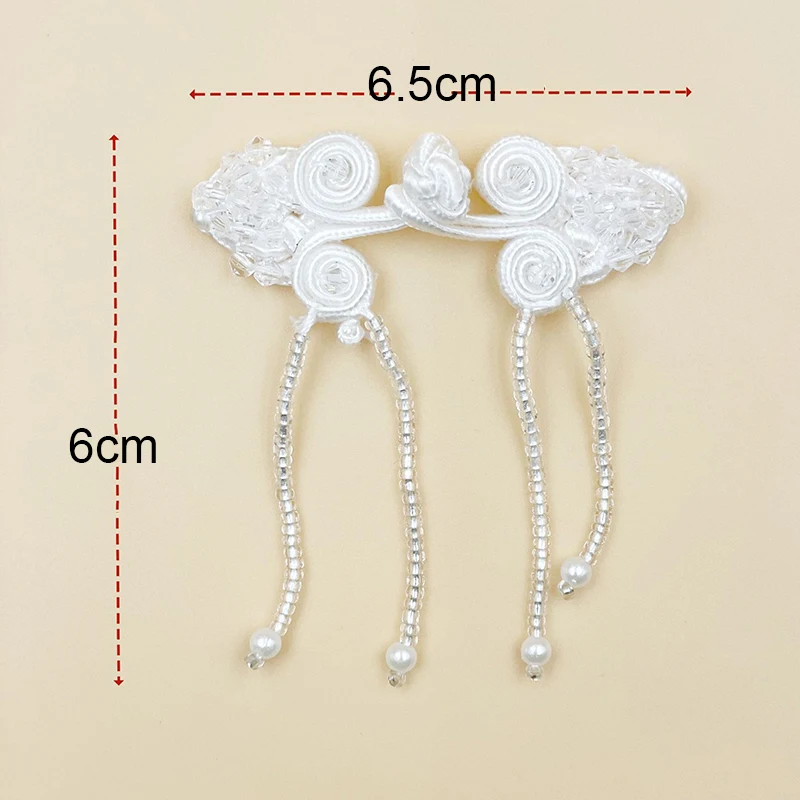 Hand woven pearl flower Chinese style buckle Chinese style DIY accessories decoration button