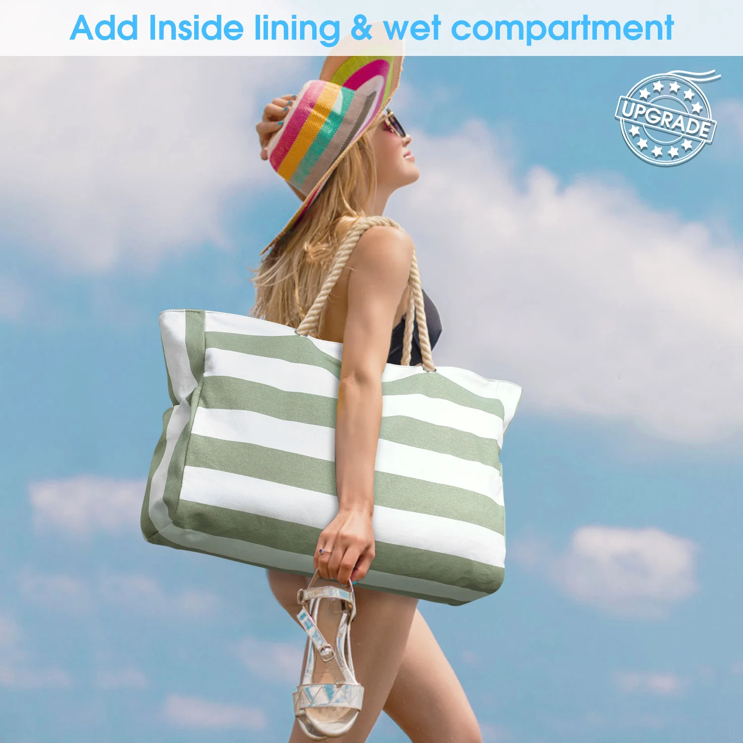 Custom Waterproof Handbag logo Fashion Bags for Women Beach Tote Bag Embossed Authentic Carteras-de-mujer- Sublimation Beach Bag