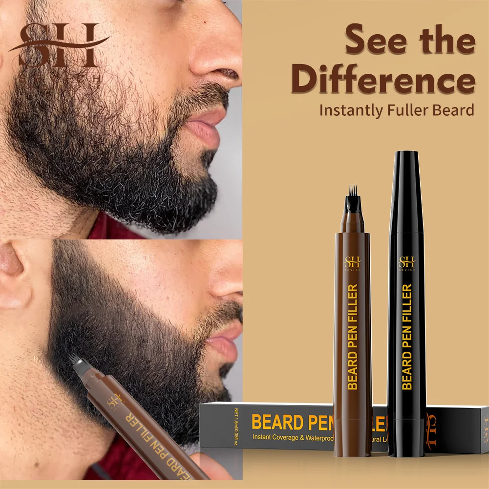 Beard Styling Filler Pen Makeup Brush Thickening Hair Beard Root Touch Up Powder Pen For Men Facial Care