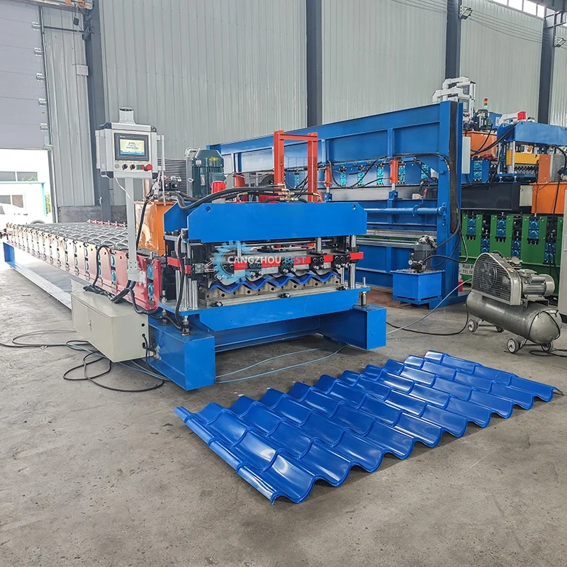 Automatic Easy Operation Metal Glazed Zee Tile Roof Sheet Roll Forming Machine For Mexico