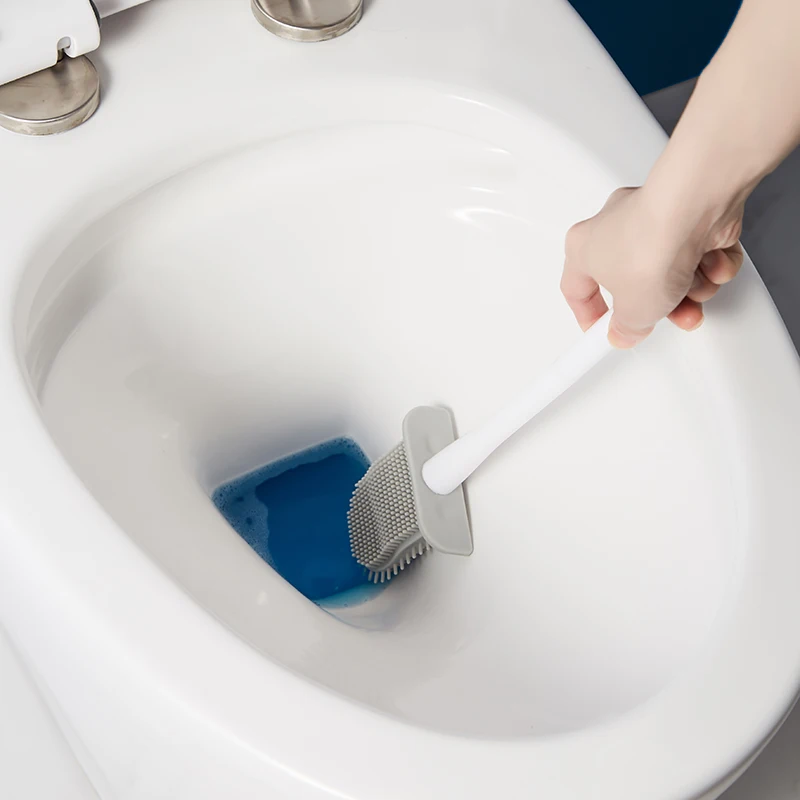 Cheap Hot Selling Bathroom Plastic Handle Cleaning brush Soft TPR Cleaning Brush Silicone Toilet Brush