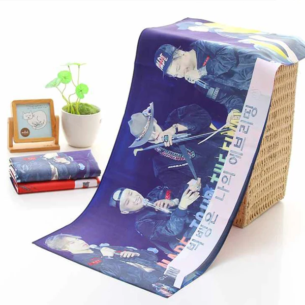 Dry Fast Soft Lightweight Absorbent Microfiber Kpop Slogan Towel