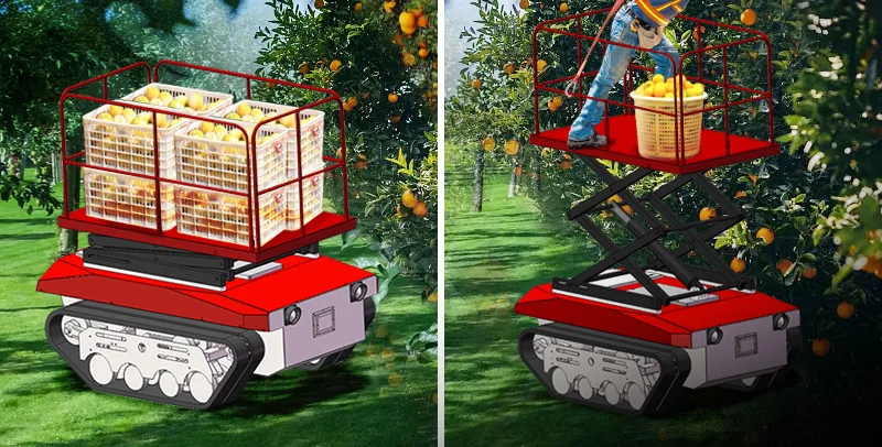 Large robot mobile rc rubber crawler chassis