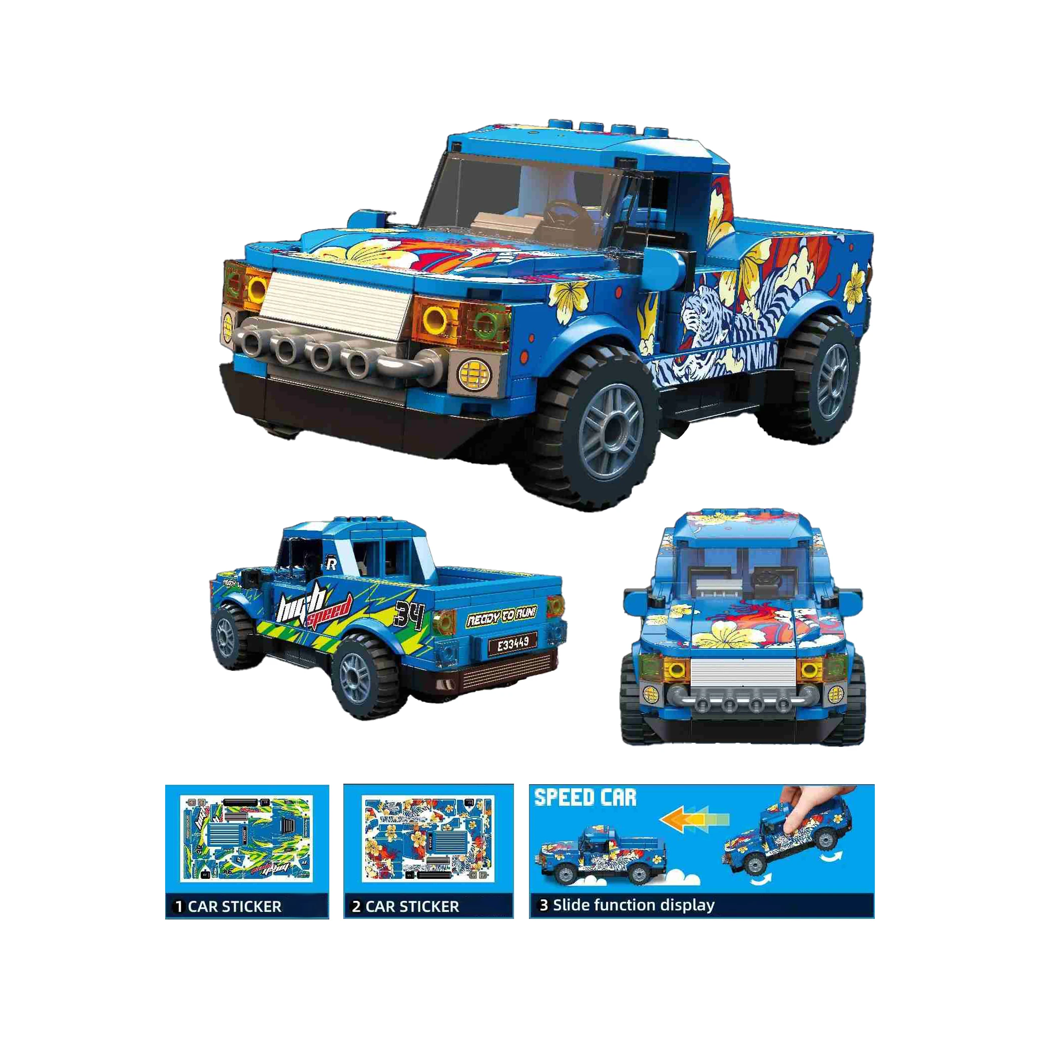 Educational Diy Assemble Child Racing Car Series Building Block Sports Car Model Kits Toys for Girl Boys Gifts