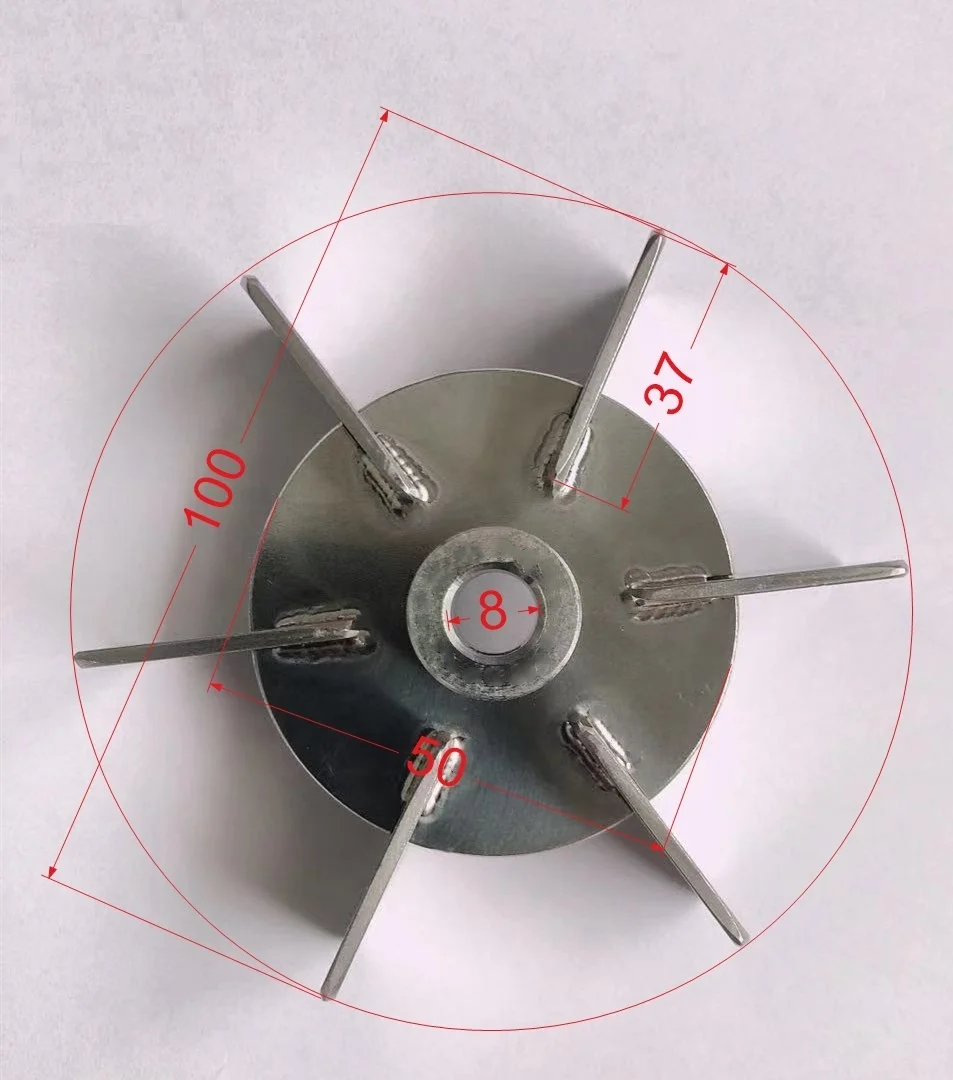 laboratory scale straight flat blade disc rushton turbine mixing impeller