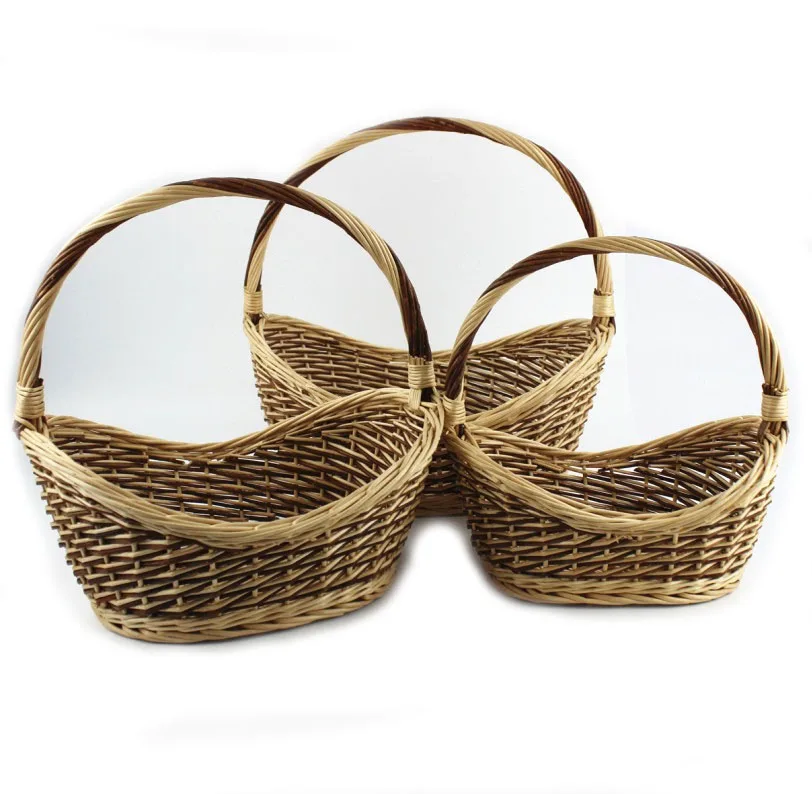 
golden shape wicker egg storage basket 