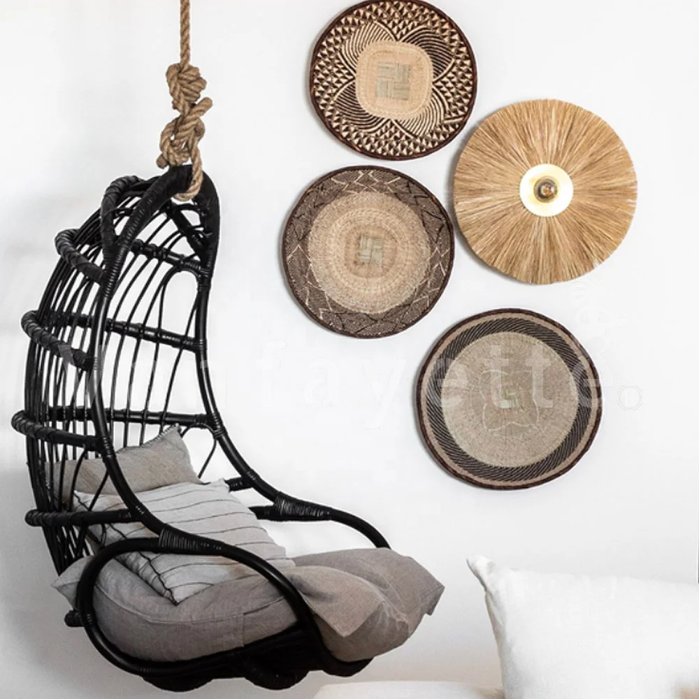 Outdoor Hanging Swing Chair Cane Wicker Rattan Chair for living room villa deck hotel garden backyard children playing