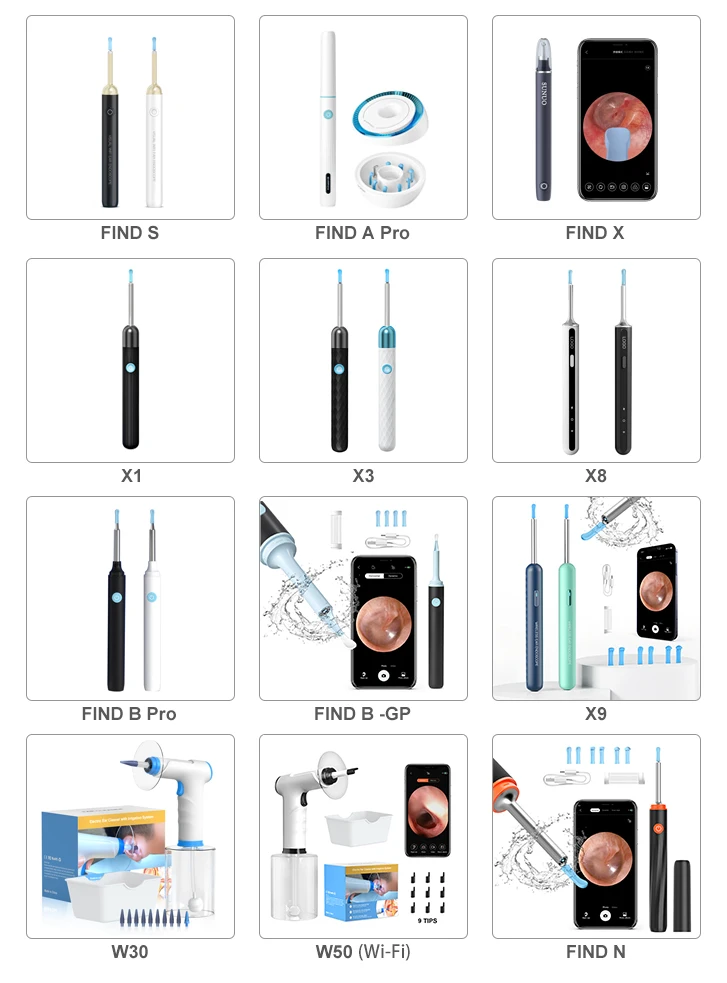 Find A-Pro Soulear Intelligent Visual Ear Pick 6-Axis Gyroscope 5MP 3.5mm Lens for Adults Kids&Pets Otoscope Camera Ear Cleaner