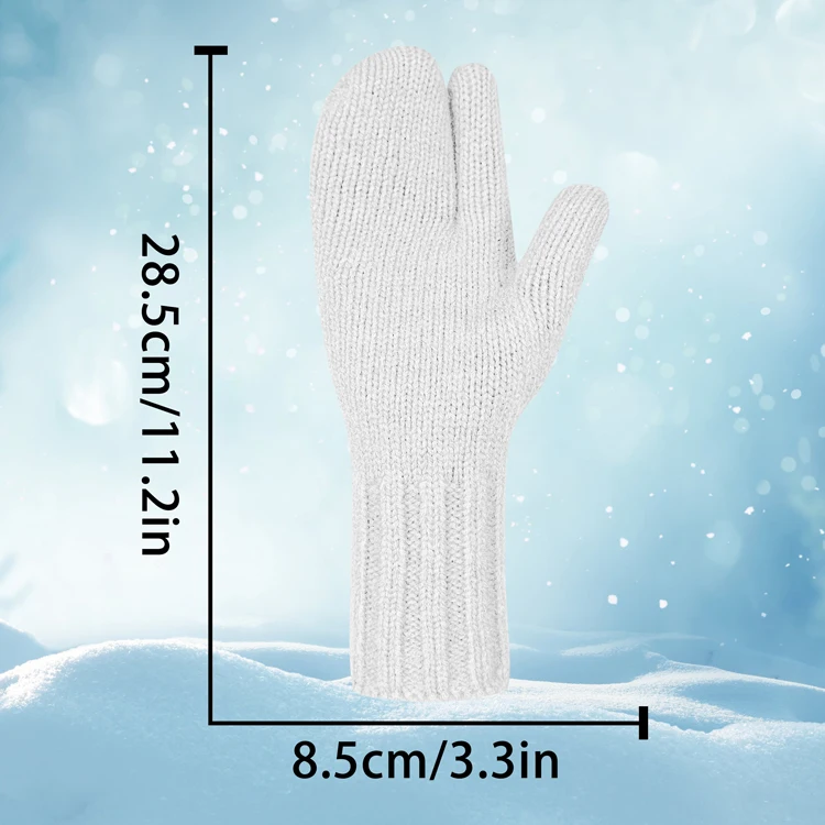 Source Manufacturer White Warm Winter Cold-Proof Warm Thumb Bag Cover Blended Wool Two-Finger Bag Cover