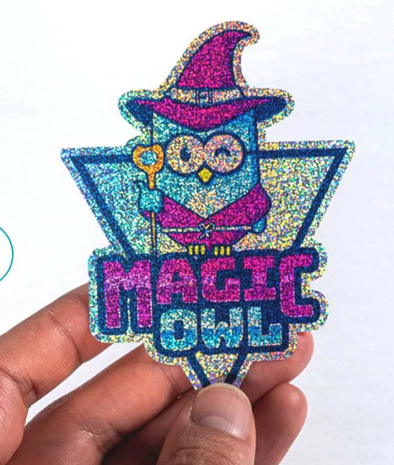 beautiful shining holographic custom label sticker mobile phone accessories