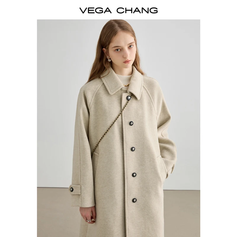 VEGA CHANG 2024 Лидер продаж зимнее пальто на заказ длинное Элегантная куртка повседневное модная твидовая для женщин
