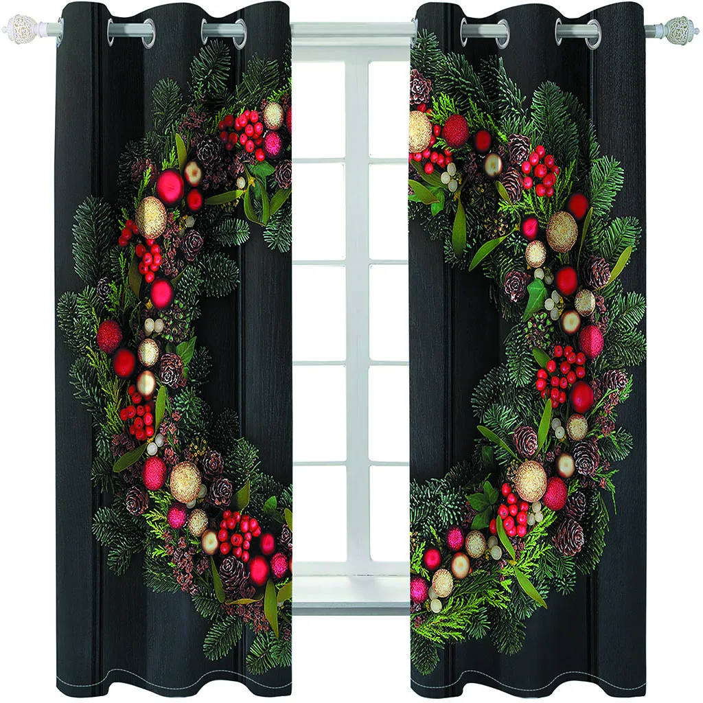 High Shading Christmas Background Curtain cortinas para sala Kids Room Beautiful Blackout 3D Printed
