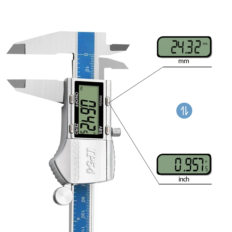 Ditron Vernier Digital Caliper, Calipers 6 Inch Measuring Tool with Stainless Steel, IP54 Splash Proof Protection Design 150mm