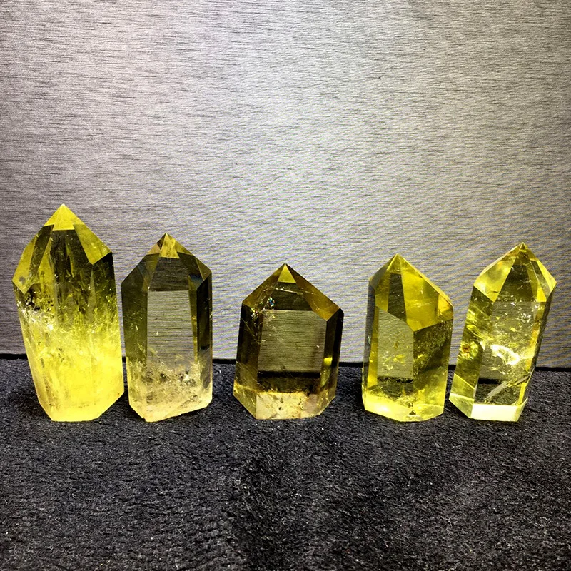 Citrine Crystal Wands Faceted Prism Hexagonal Pointed Healing Citrine Stone Natural Home Decoration Eco-friendly Love Feng Shui