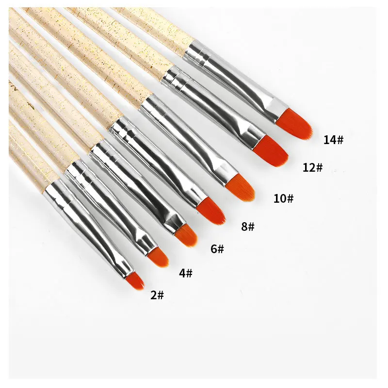 7pcs/set Nail Art Brush Acrylic UV Gel Extension Gel Polish Drawing Painting Brush Set Pen Manicure Tool Wholesale