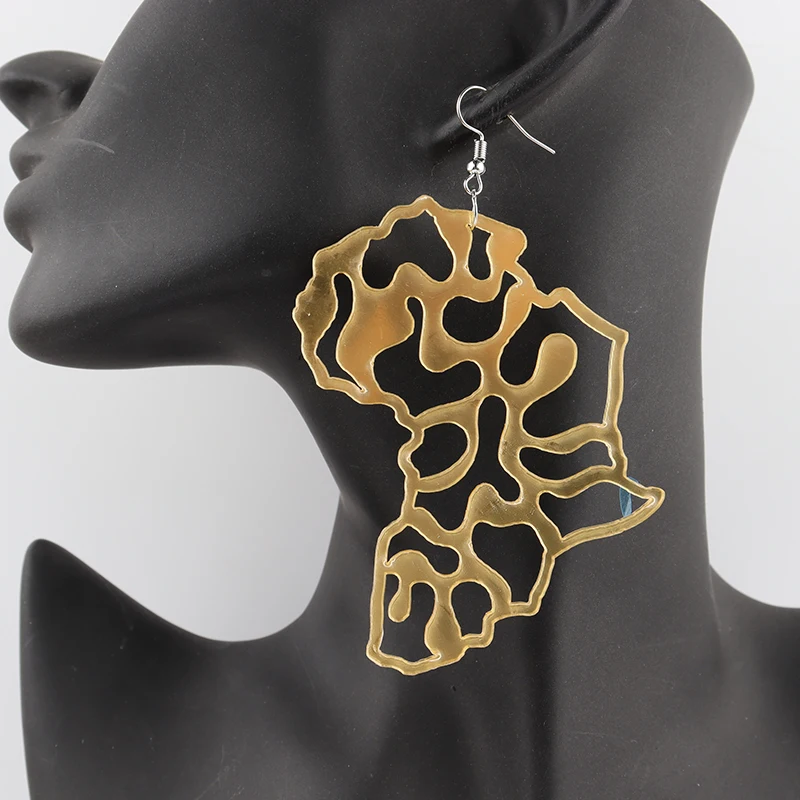 African Map Fashion Earrings Acrylic Resin