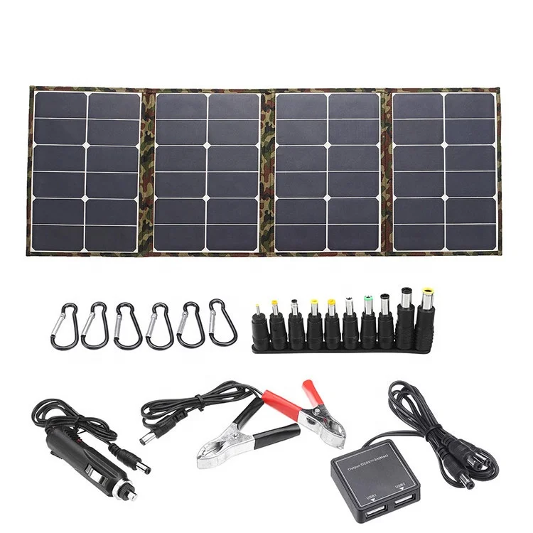 Portable Foldable Solar Panels 20 V 100 W Monocrystalline Silicon High Efficiency Waterproof Camping Solar Panels